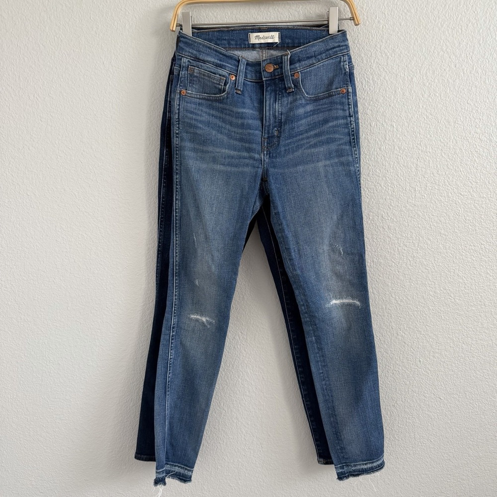 Madewell Womens Jeans Lot of 2 Size 25 Skinny High Rise Distressed Raw Hem